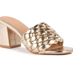 Connoisseur Faux Leather Woven Mule Sandals