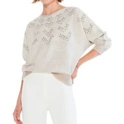 Constellation Embellished Knit Pullover Sweater