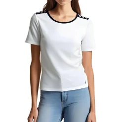 Contrast Trim Cotton Pullover Top