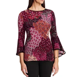 Contrast Trim Crewneck Blouse