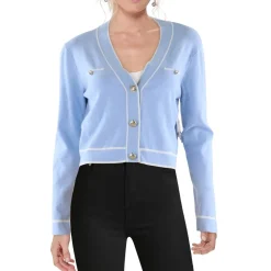 Contrast Trim Knit Cardigan Sweater