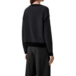 Contrast Trim Merino Wool Cardigan Sweater