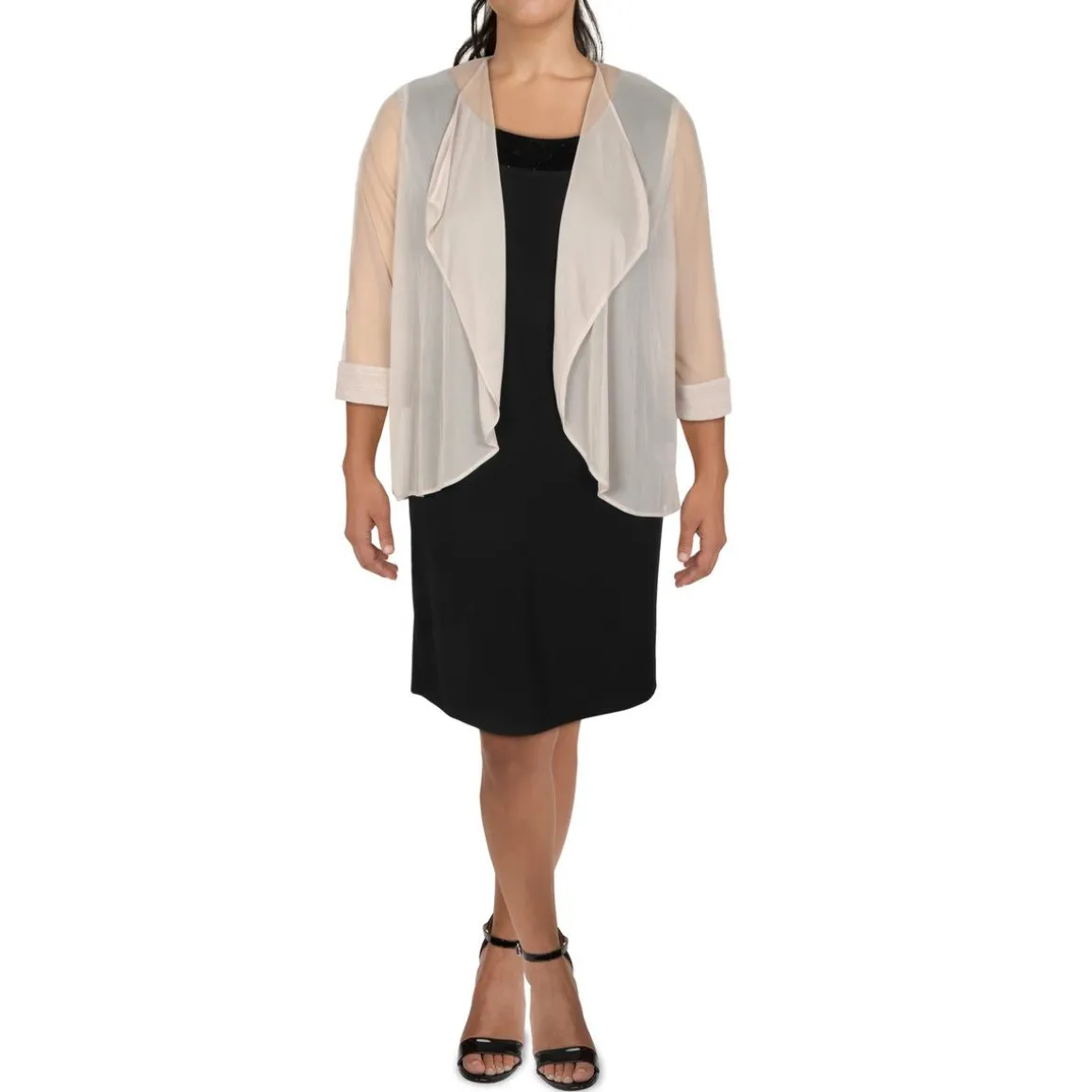 Contrast Trim Sheer Duster Blazer