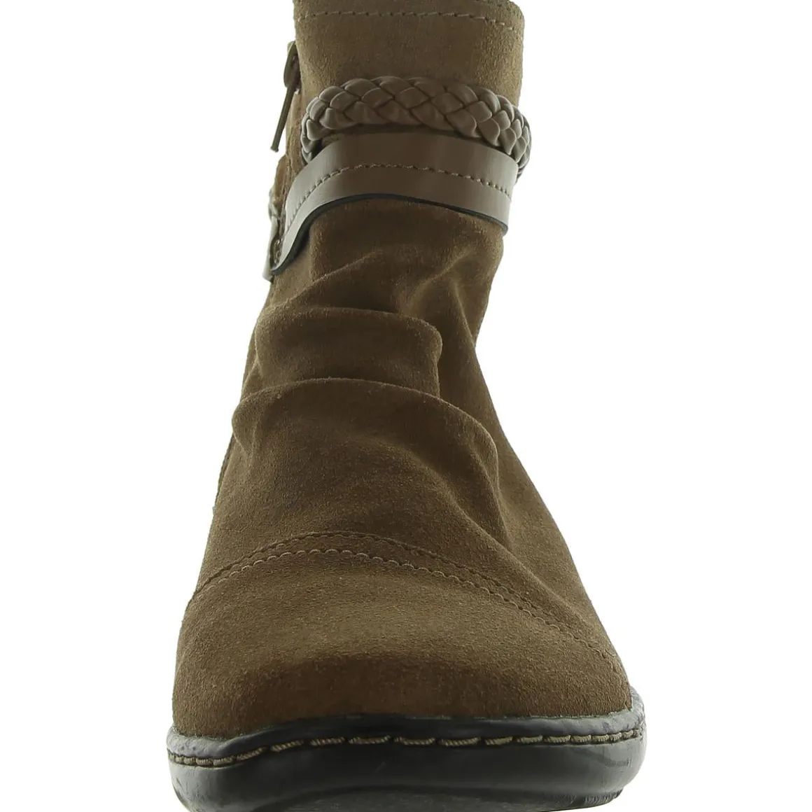 Cora Braidboot Suede Zipper Booties