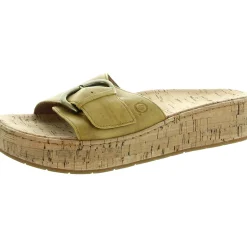 Cork Leather Slide Sandals