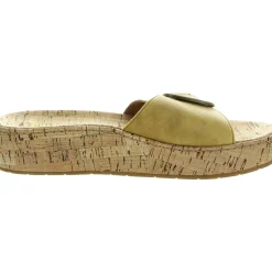 Cork Leather Slide Sandals