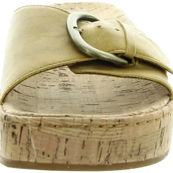 Cork Leather Slide Sandals