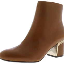 Corrie Leather Contrast Trim Booties