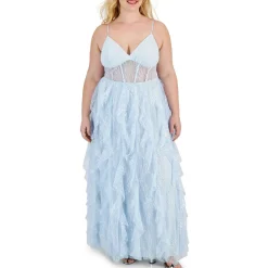 Corset Seamed Back Lace Up Evening Dress