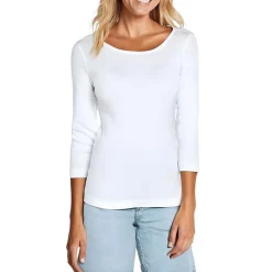 Cotton Boat Neck Pullover Top