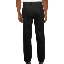 Cotton Herringbone Straight Leg Pants