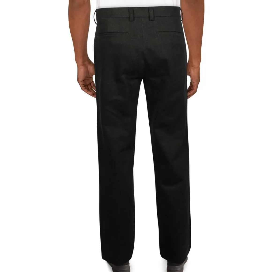 Cotton Herringbone Straight Leg Pants