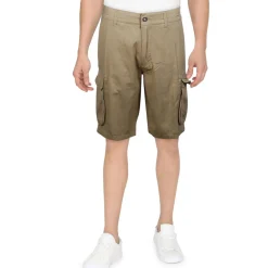 Cotton Mid-Rise Cargo Shorts