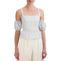 Cotton Off The Shoulder Peplum Top