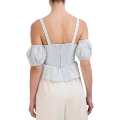 Cotton Off The Shoulder Peplum Top