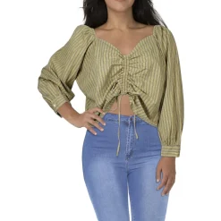 Cotton Ruched Cropped