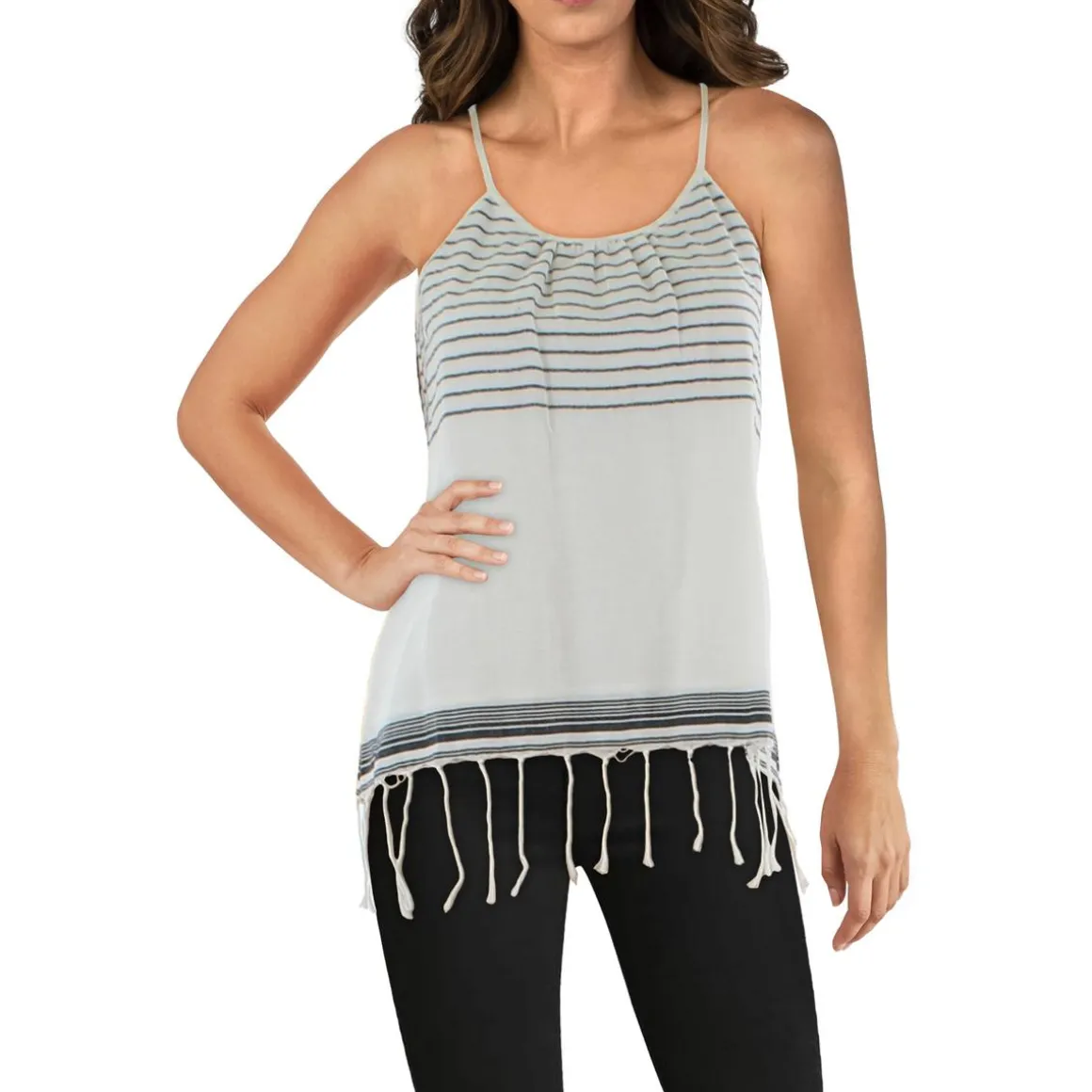 Cotton Striped Tunic Top