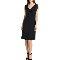 Cowl Neck Above Knee Fit & Flare Dress