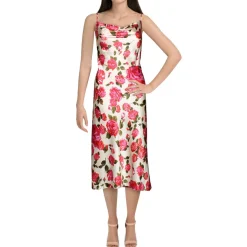 Cowl Neck Floral Slip Dress