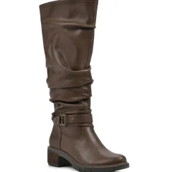 Crammers Faux Leather Slouchy Knee-High Boots