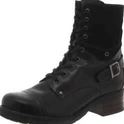 Crave Leather Ankle Combat Boots