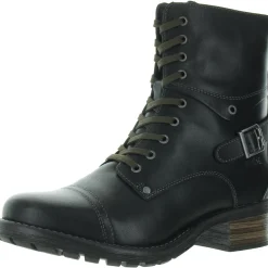Crave Leather Ankle Combat Boots