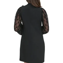 Crepe Bow Neck Sheath Dress