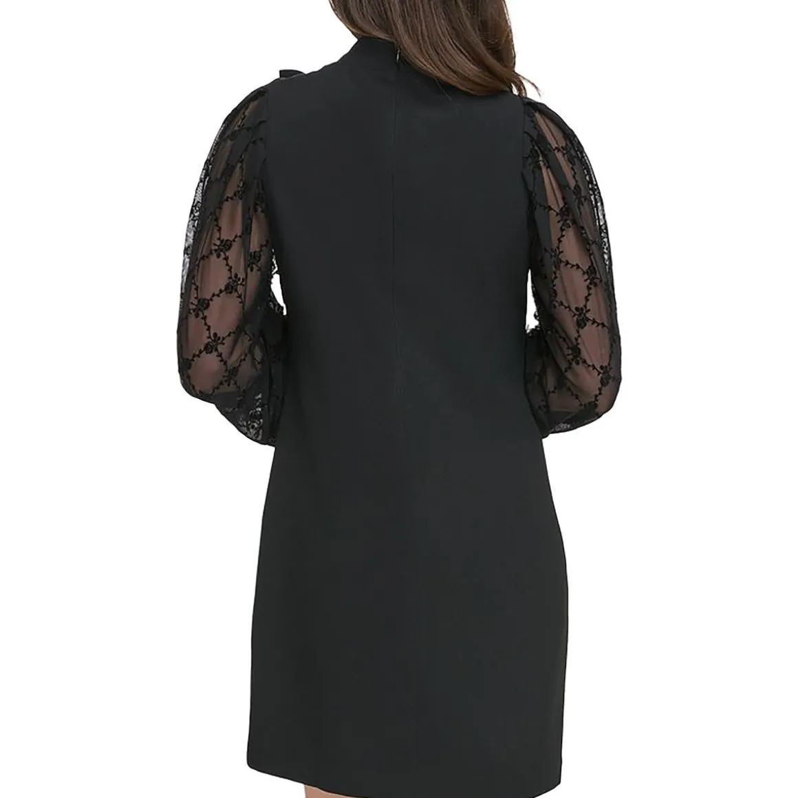 Crepe Bow Neck Sheath Dress