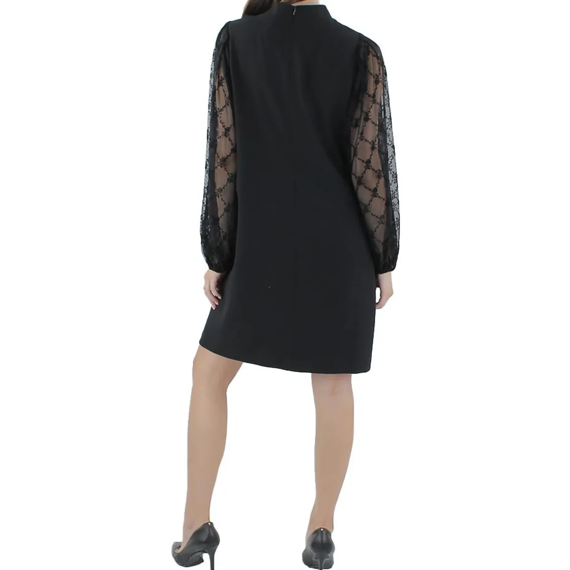 Crepe Bow Neck Sheath Dress