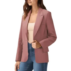 Crepe One-Button Blazer