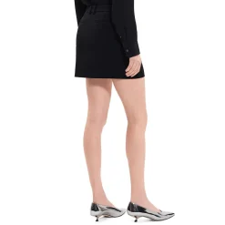 Crepe Solid Mini Skirt