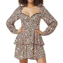 Crepe Tiered Fit & Flare Dress