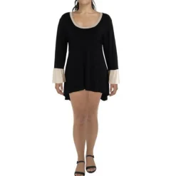 Crewneck Bell Sleeve Blouse