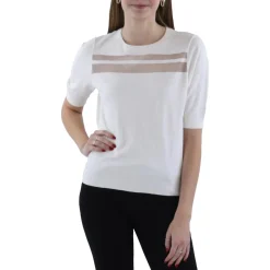 Crewneck Elbow Sleeve Crewneck Sweater