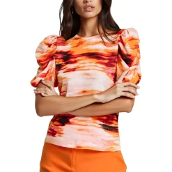 Crewneck Printed Pullover Top