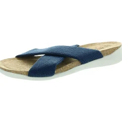 Criss-Cross Knit Slide Sandals