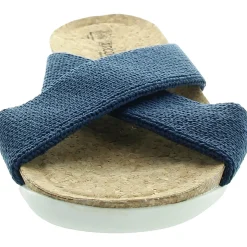 Criss-Cross Knit Slide Sandals