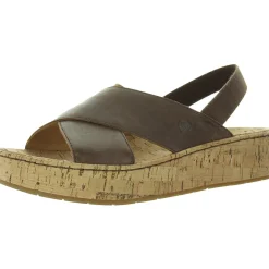 Criss-Cross Leather Flatform Sandals