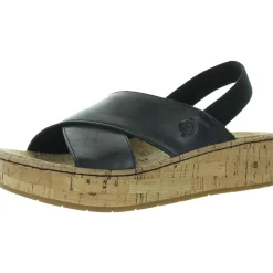 Criss-Cross Leather Flatform Sandals