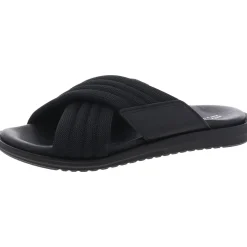 Criss-Cross Leather Slide Sandals