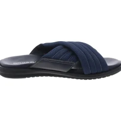 Criss-Cross Leather Slide Sandals