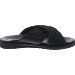 Criss-Cross Leather Slide Sandals