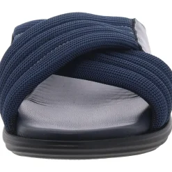 Criss-Cross Leather Slide Sandals