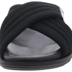 Criss-Cross Leather Slide Sandals