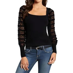 Crochet Knit Pullover Sweater