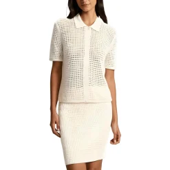 Crochet Linen Button-Down Top