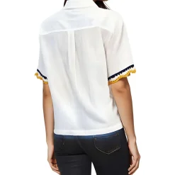 Crochet Woven Button-Down Top