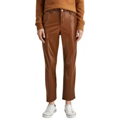 Crop Faux Leather Straight Leg Pants