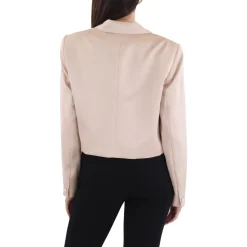 Crop Satin One-Button Blazer