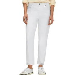 Cropped Frayed Hem Straight Leg Jeans